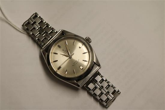 A gentlemans stainless steel Tudor Oyster Prince self-winding wrist watch on associated bracelet.